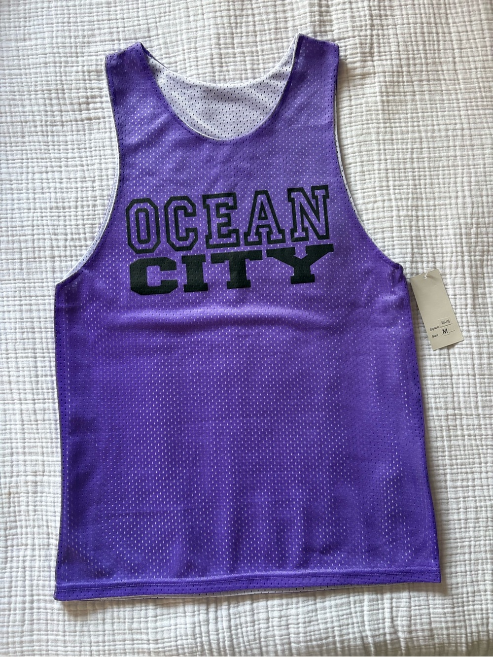 Ocean City Purple Reversible Mesh Tank - M